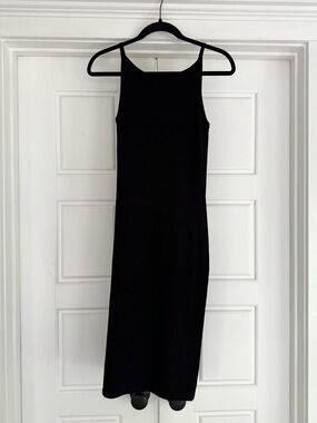 Ralph Lauren Vintage Tartan Tag Black Sparkle Tank Midi Dress, XS